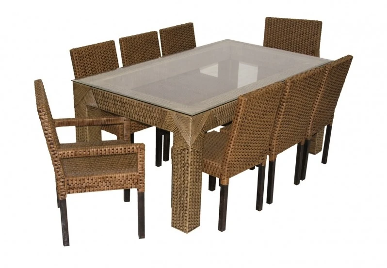 mesa e cadeira de vime
